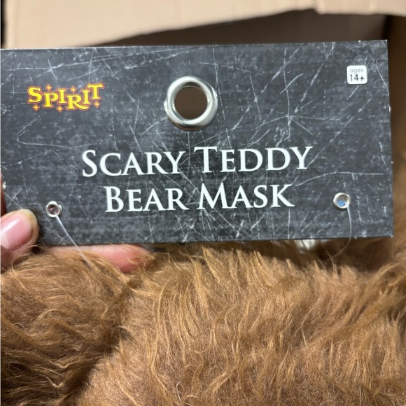 Brown Scary Teddy Bear Half Mask Spirit Halloween - Picture 3 of 5